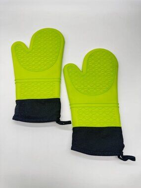 Silicone Oven Mitts Heat Resistant Silicone Oven Gloves with Soft Inner Lining